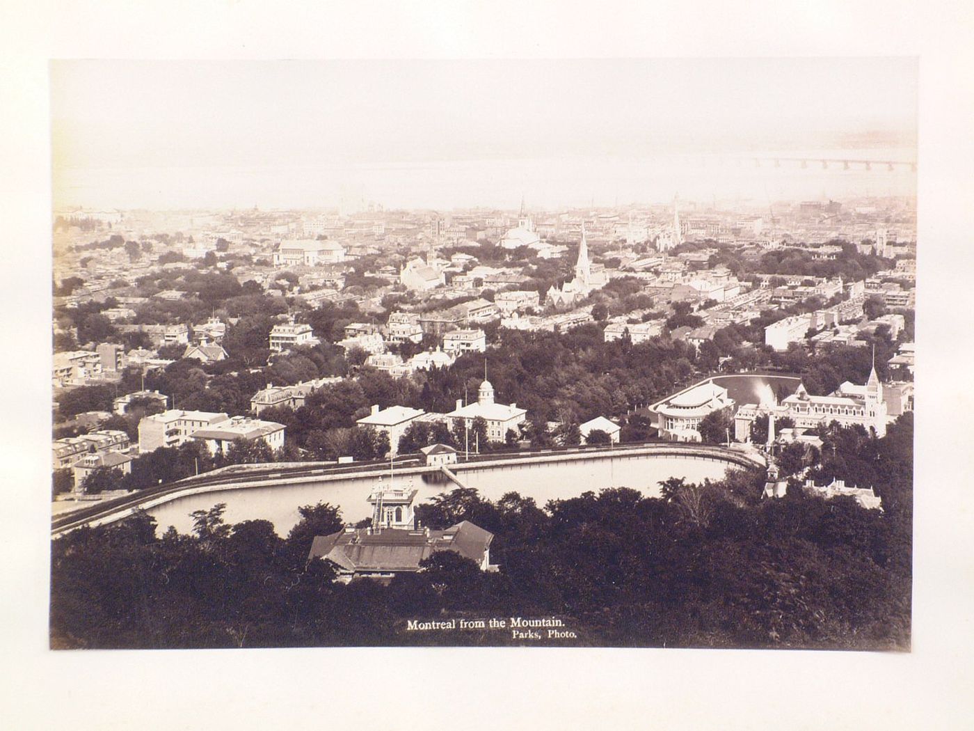 View of city looking down from the Mount Royal, Montréal, Québec
