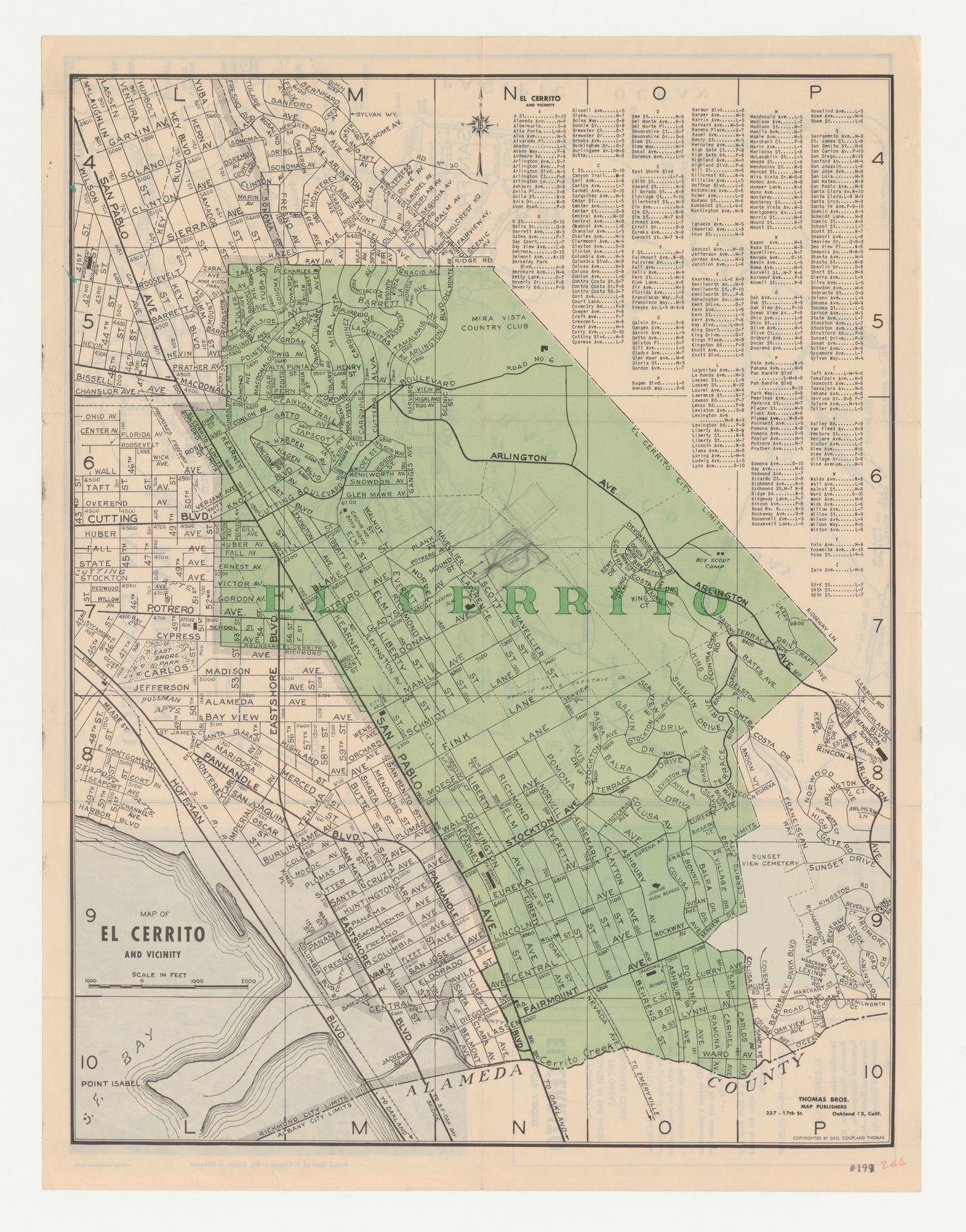 Swedenborg Memorial Chapel, El Cerrito, California: Publicity leaflet for El Cerrito with sketches for lot and access road for chapel on an aerial photograph (recto) and on a map of El Cerrito (verso)