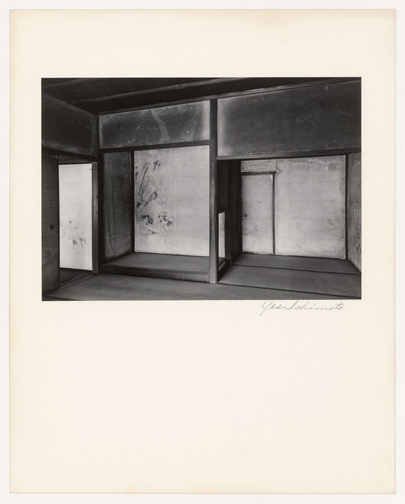 Interior view of the Third Room (also known as the Snow-scene Room) of the Middle Shoin showing the tokonoma [alcove] and mural paintings, Katsura Rikyu (also known as Katsura Imperial Villa), Kyoto, Japan
