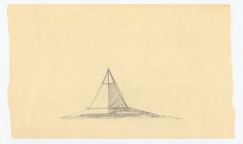 Sketched elevation, North Christian Church, Columbus, Indiana