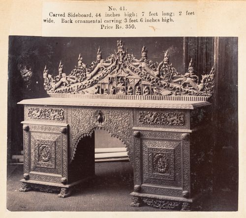 View of a sideboard, F. Beato Limited, C Road, Mandalay, Burma (now Myanmar)