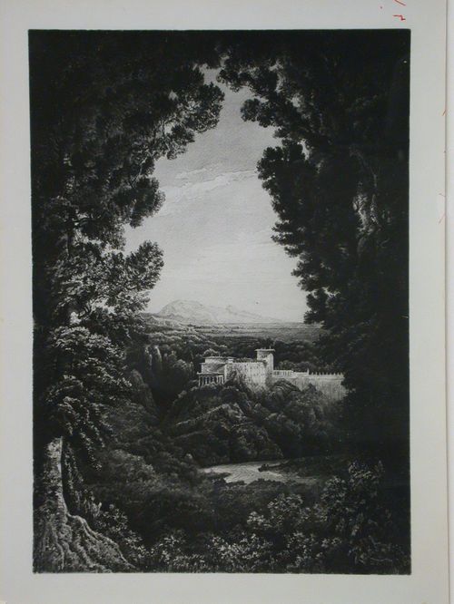 Photograph of the painting "Vision der Villa Beuthiana auf Ischia" by Karl Friedrich Schinkel, Schinkel Museum [?], Berlin, Germany