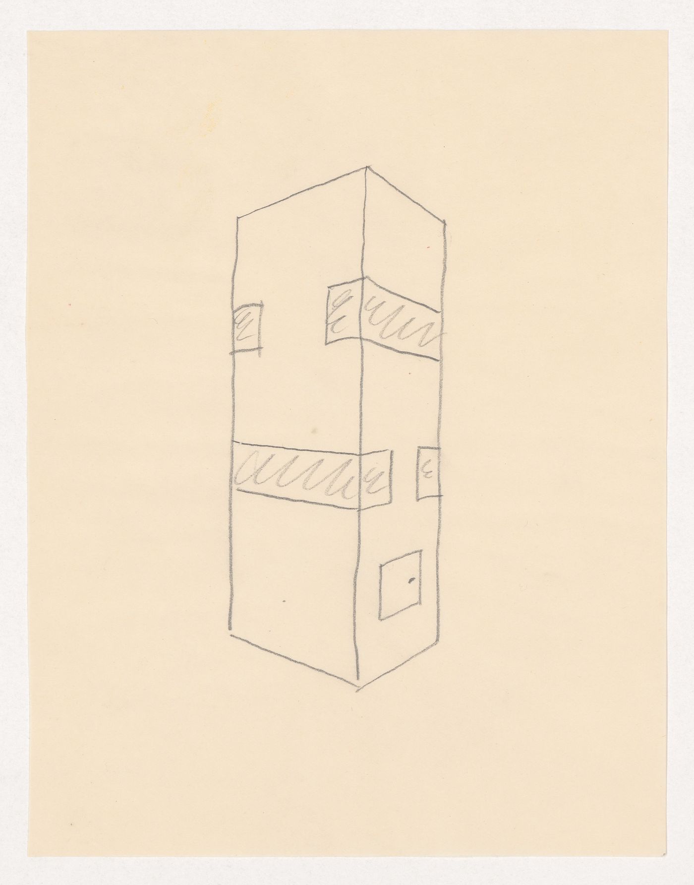 Perspective sketch for a tiled stove