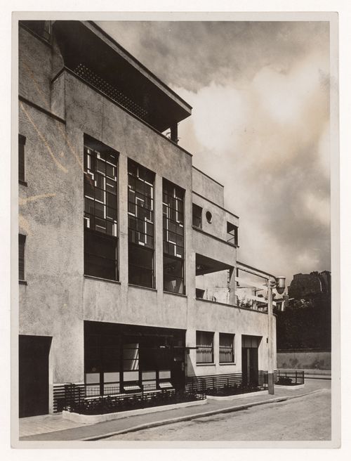 Exterior view of the Mallet-Stevens hôtel particulier, Mallet-Stevens road in the 16th arrondissement, Paris, France