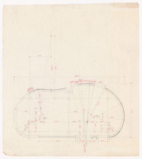 Plan with annotations for Wall House 2 (Bye House)