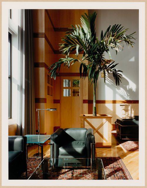 Interior view of the council meeting room, Mississauga Civic Centre, Mississauga, Ontario