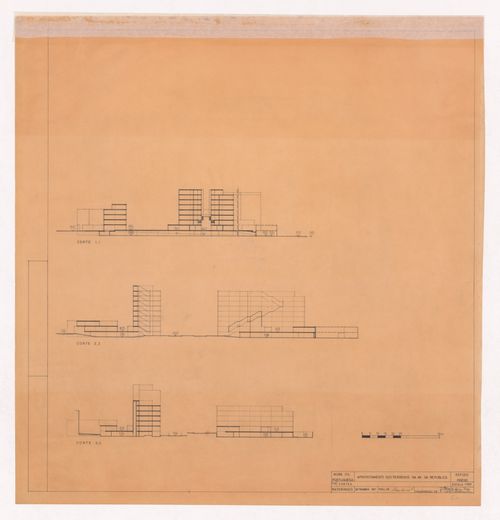 Sections for Habitações Colectivas da Mobil Oil Portuguesa, Matosinhos, Portugal