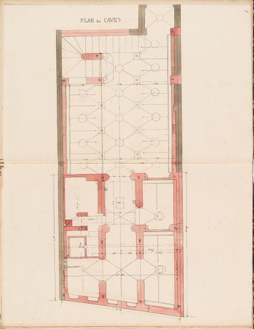 Plan for the "caves" for the Administration générale des omnibus Office Building, Paris