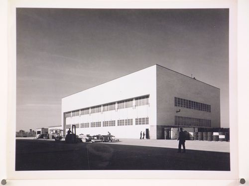 View of the principal and lateral façades of the Shipping Department, Consolidated Aircraft Corporation Assembly Plant, New Orleans, Louisiana