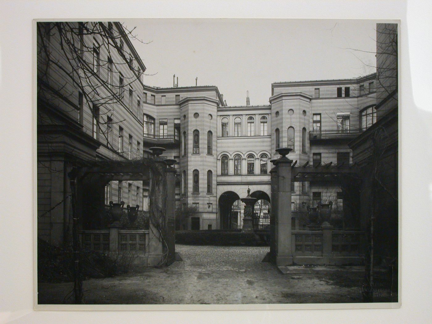 View into a courtyard of an apartment house (now demolished), 12 Bellevuestraße, Berlin, Germany