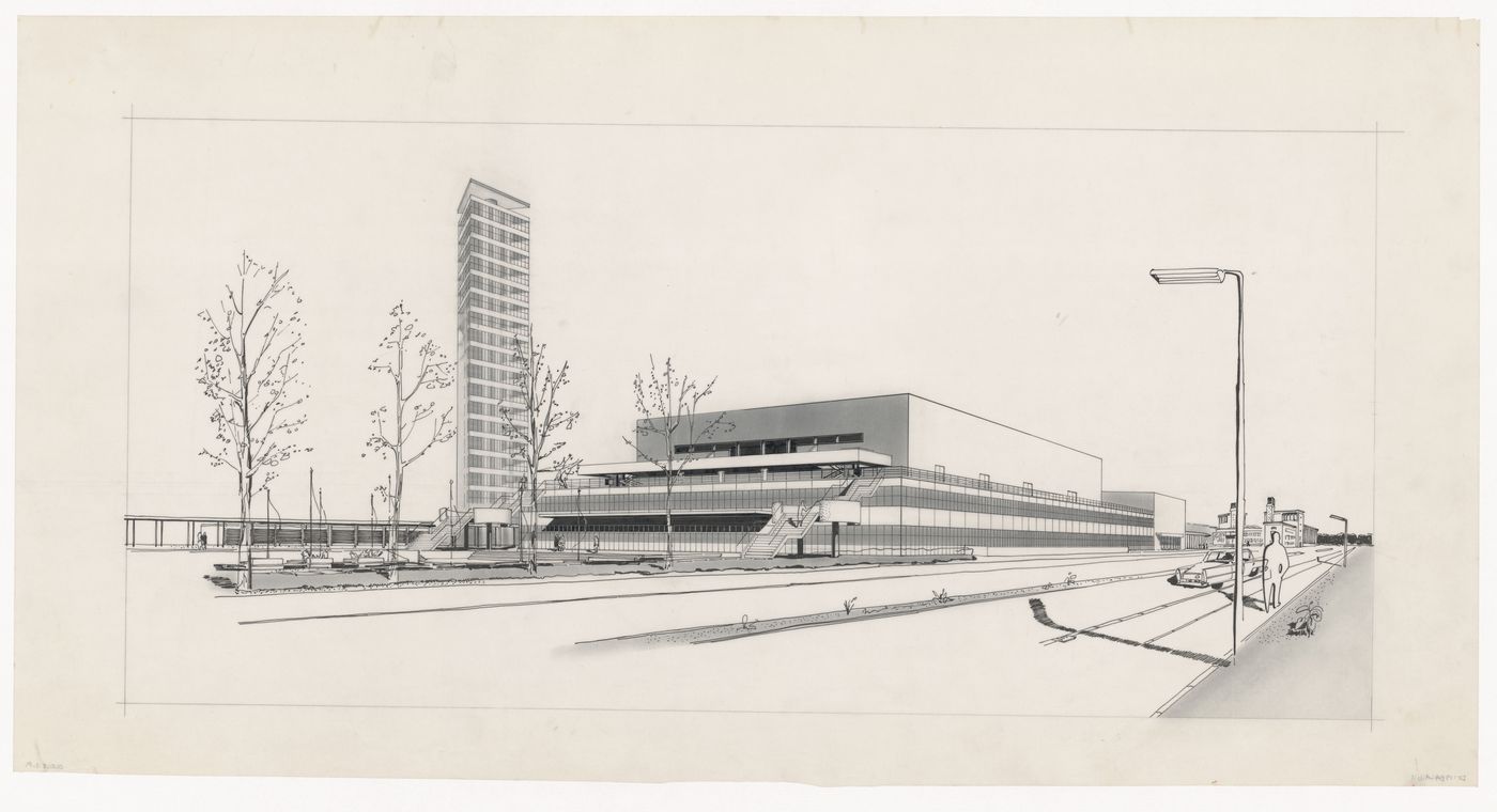 Southeast perspective for the Congress Hall Complex, The Hague, Netherlands