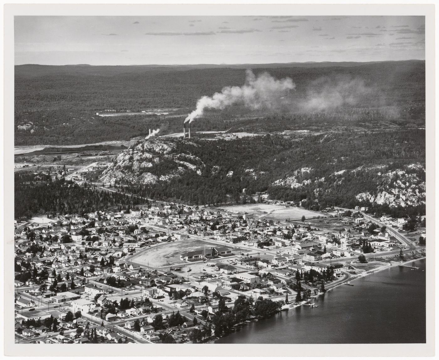 Wawa with Algoma Steel Corp. treatment plant in background, Ontario
