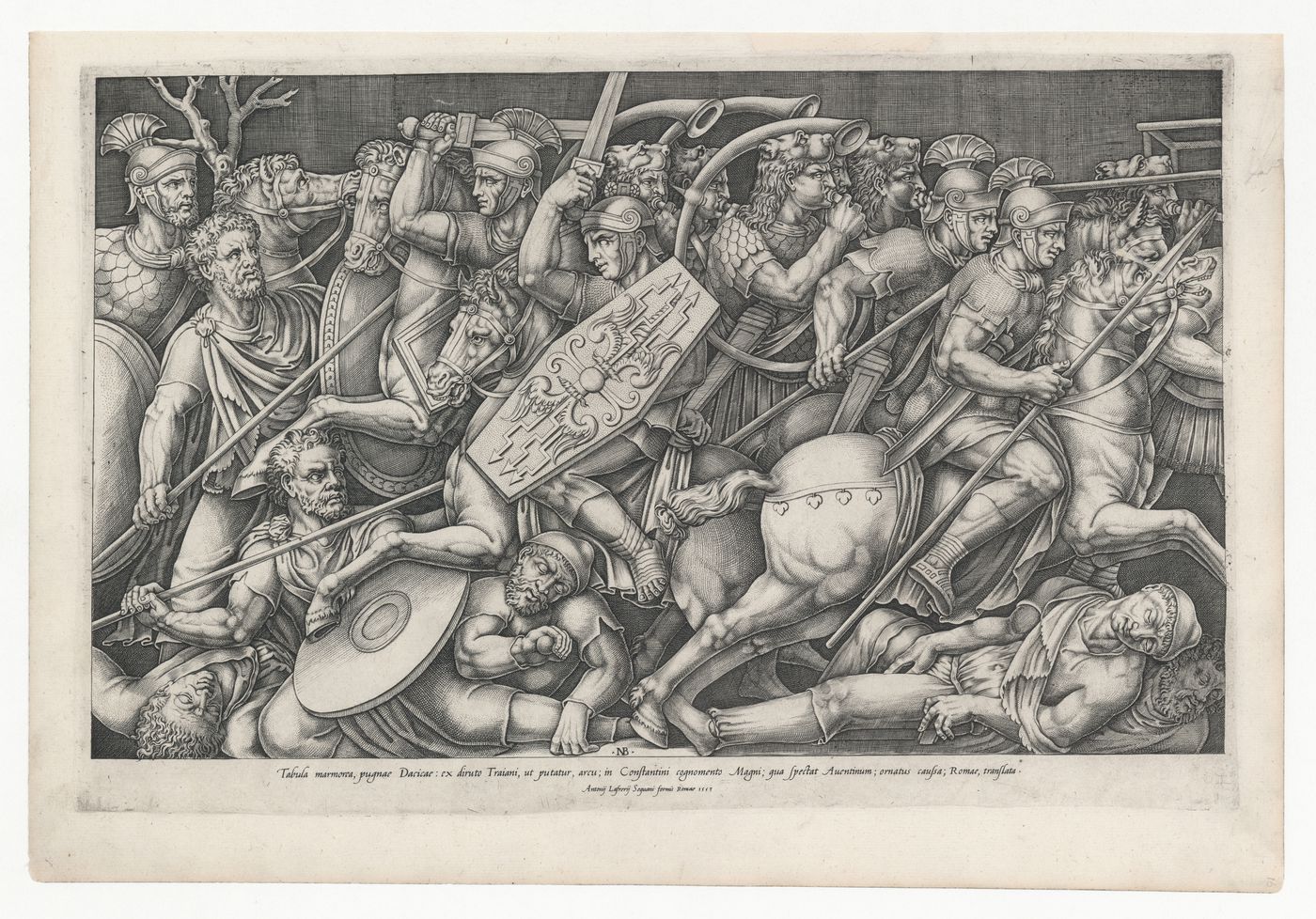 Elevation of a bas-relief from the Arch of Constantine, Rome, showing soldiers fighting the Dacians