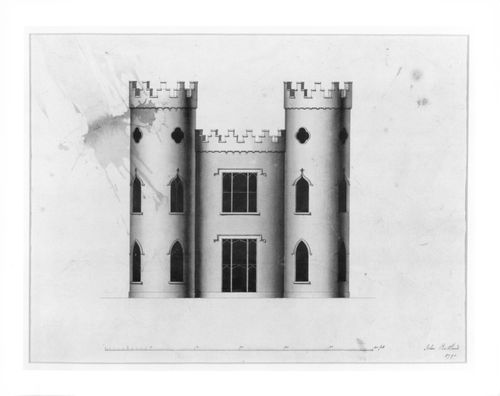 Elevation for a circular Gothic folly