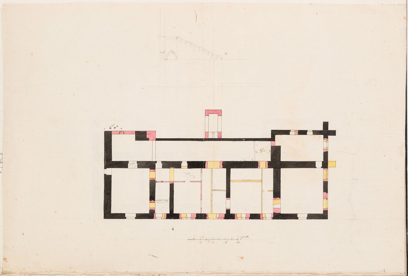 Plan, possibly for the ground floor for the house, Domaine de La Vallée