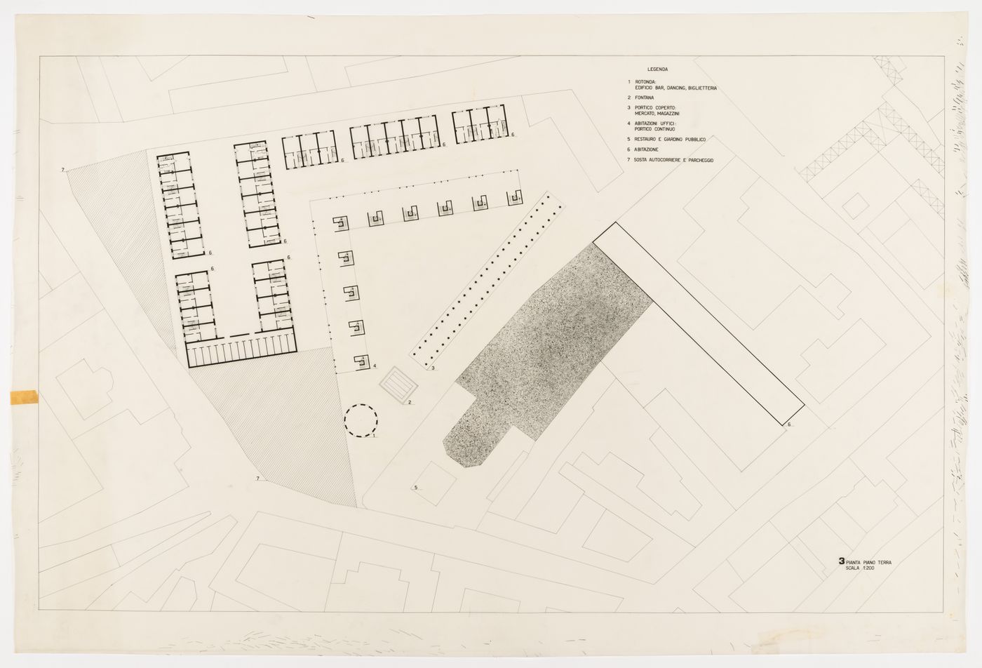 Competition project for the renewal of a central area in Sannazzaro de' Burgondi, Italy: site plan