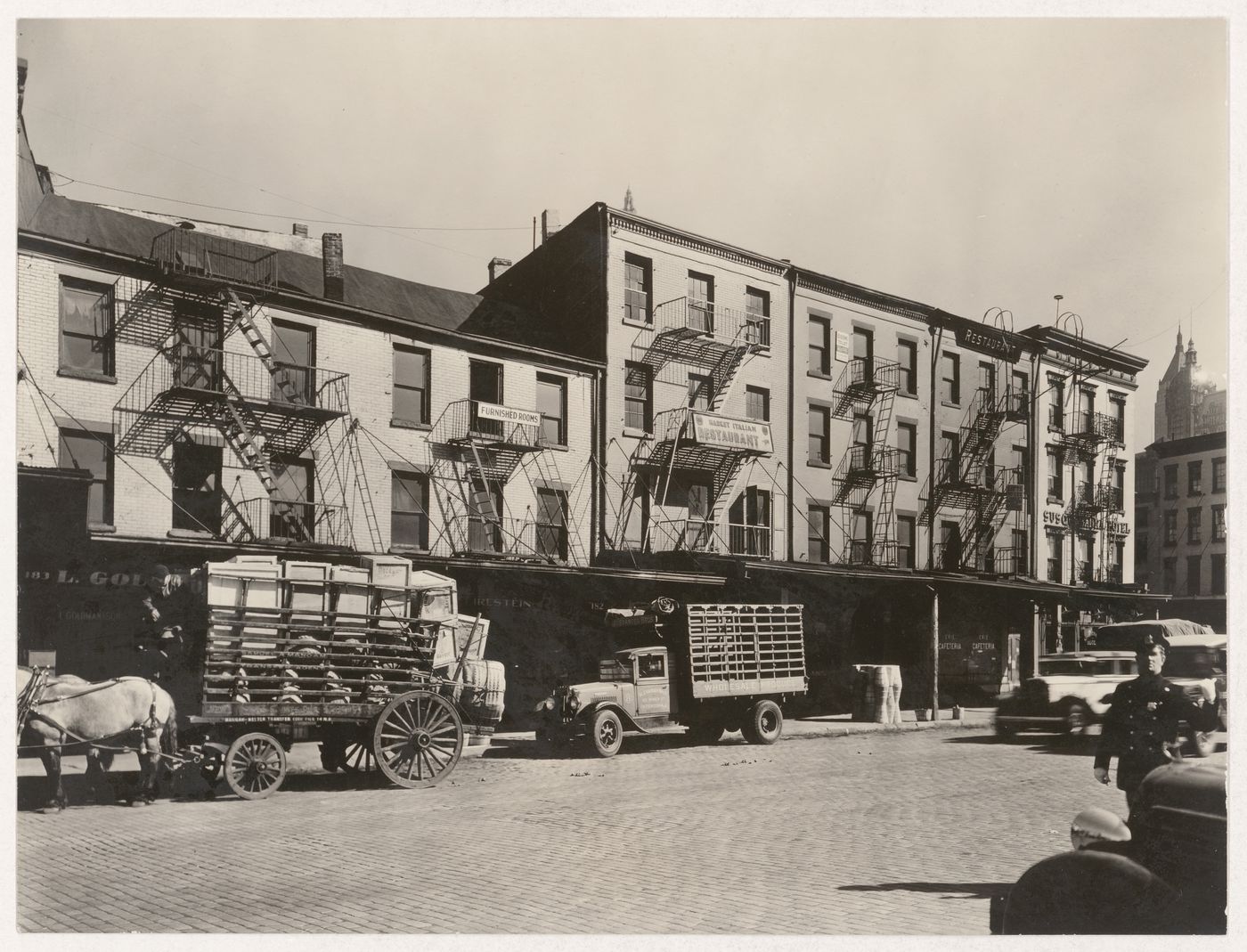 View of West Street between Warren and Chambers Streets, New York City, New York
