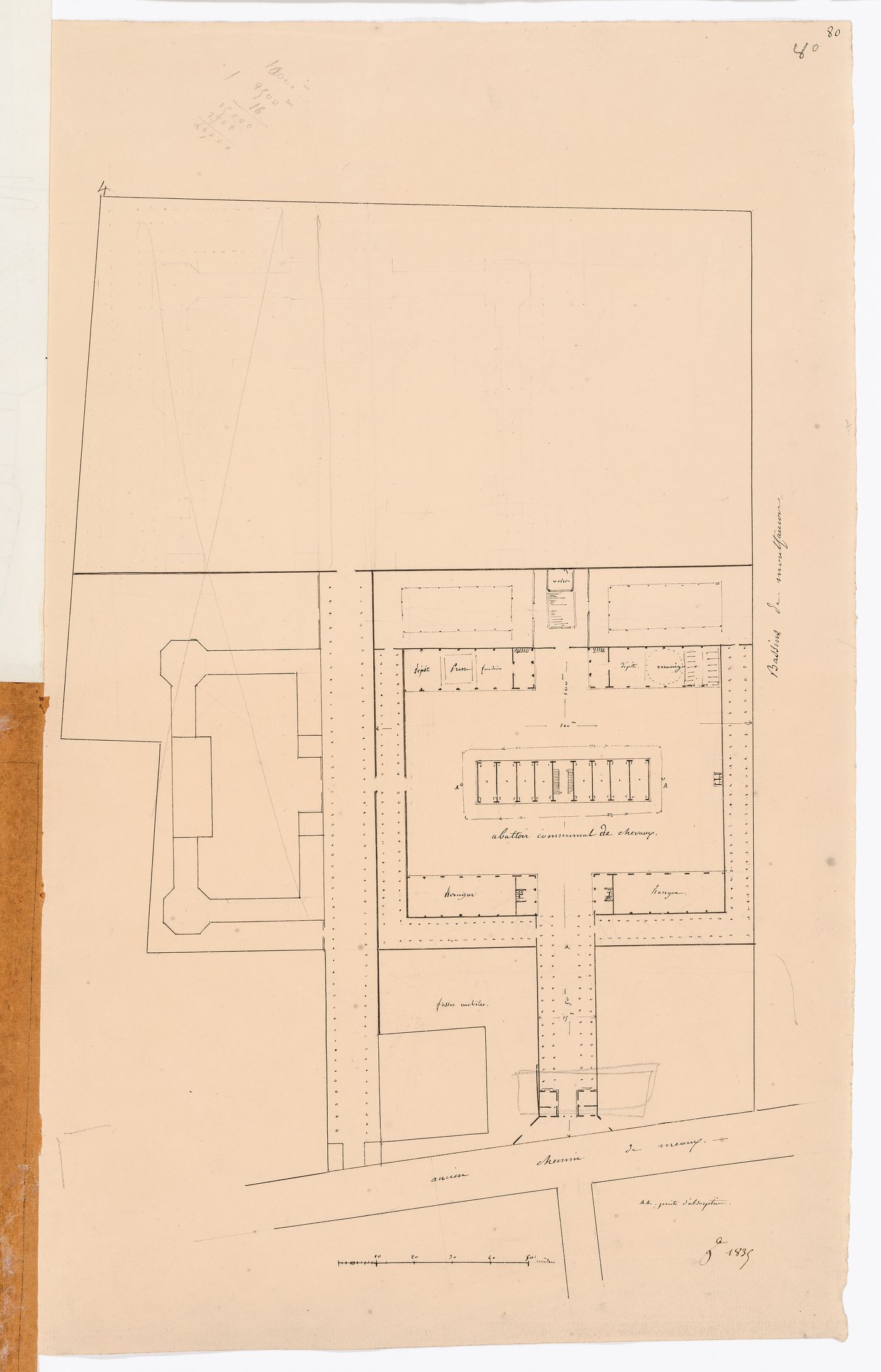 Project for a horse slaughterhouse, La Villette: Site plan