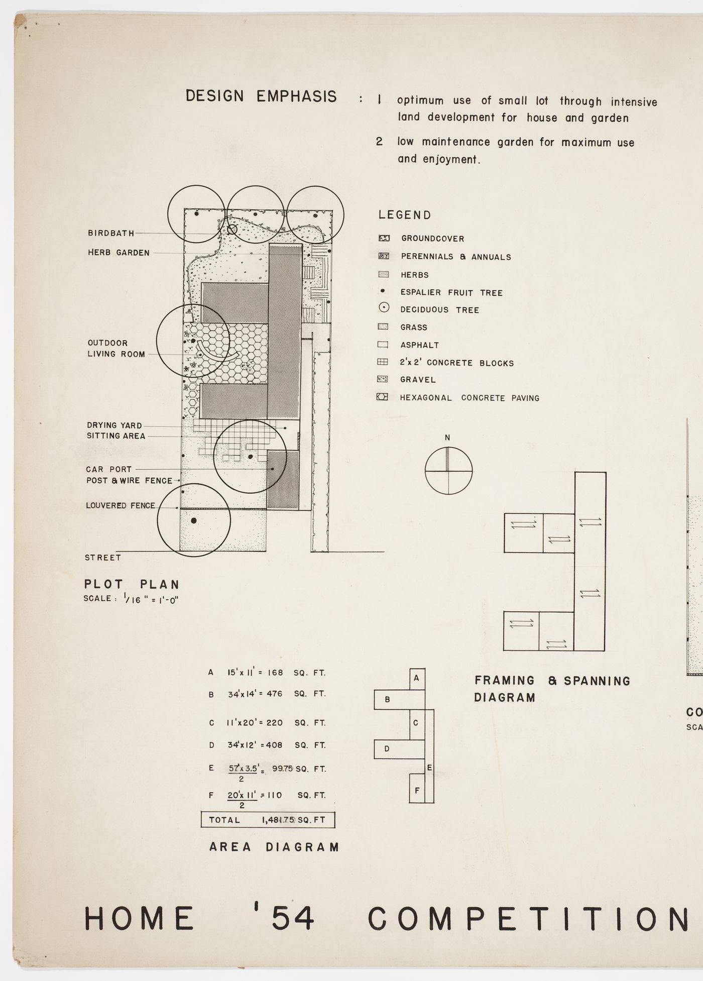 Landscape plan, Home '54 Design Competition for Canadian Home Journal