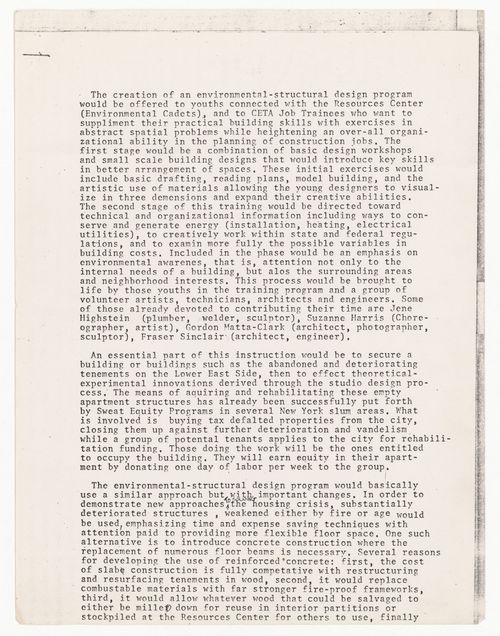 Proposal for the creation of a Environmental-Structural Design Program