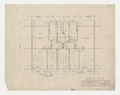 First floor plan for type B housing units, Hellerhof Housing Estate, Frankfurt am Main, Germany