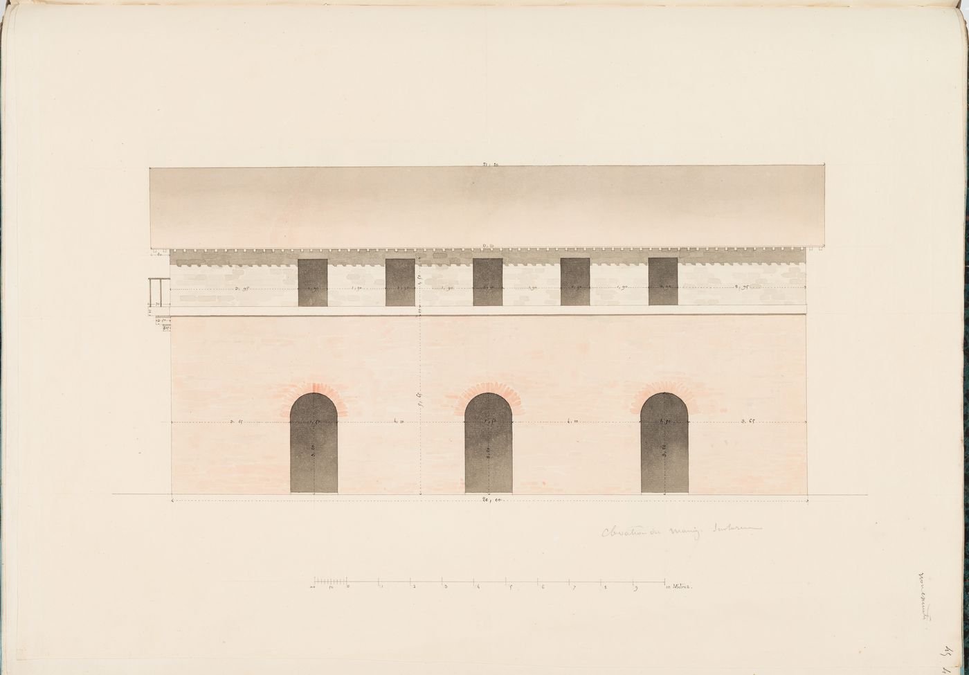 Elevation for a manège, Parc de Clichy