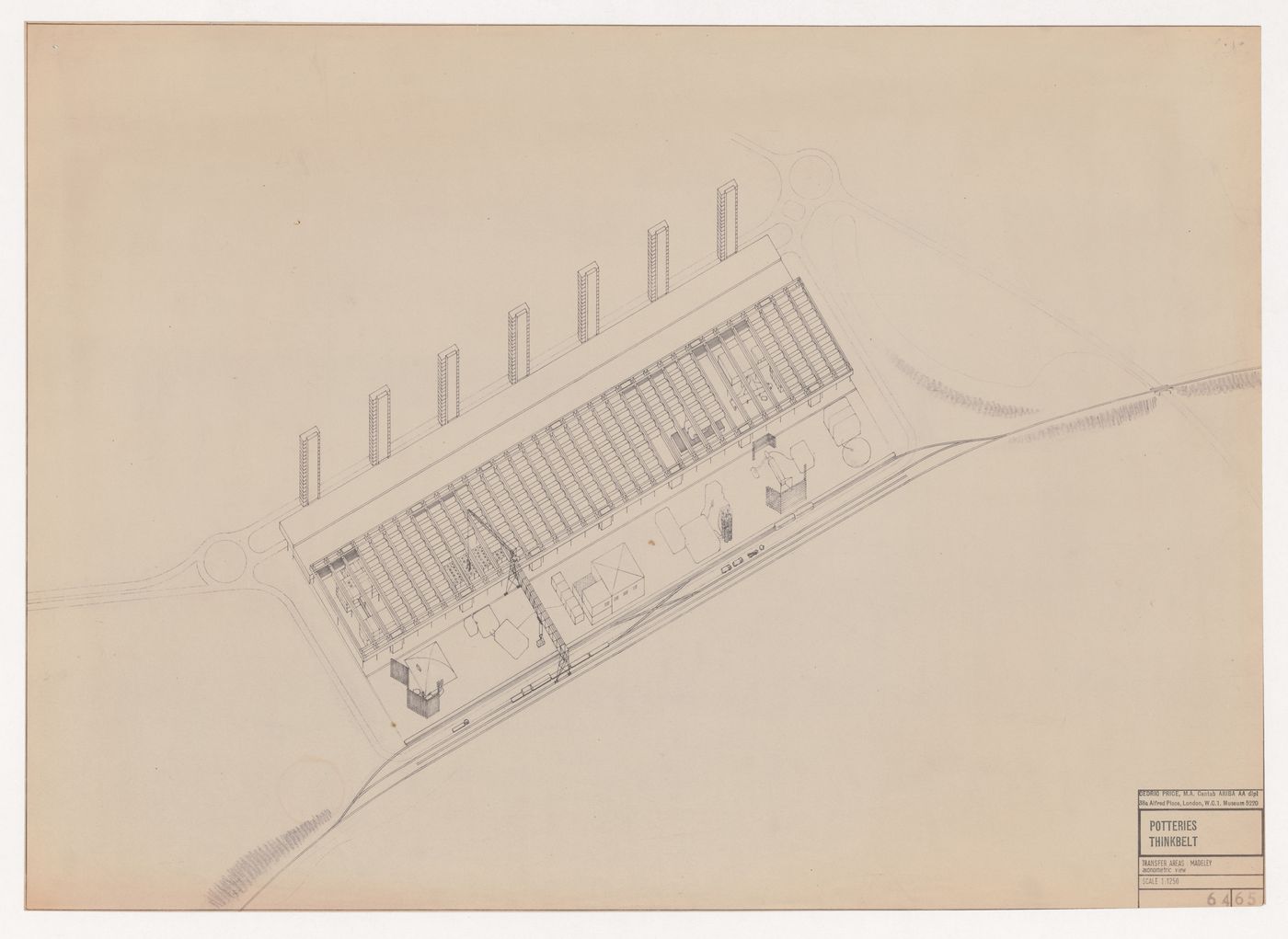 Axonometric of the Madeley transfer area for the Potteries Thinkbelt