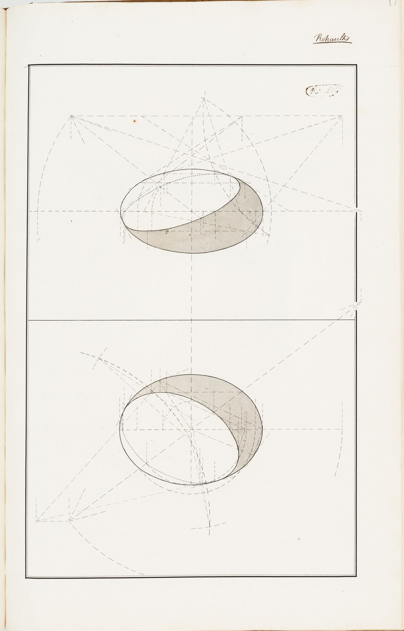 Sections of cones: two geometry exercises