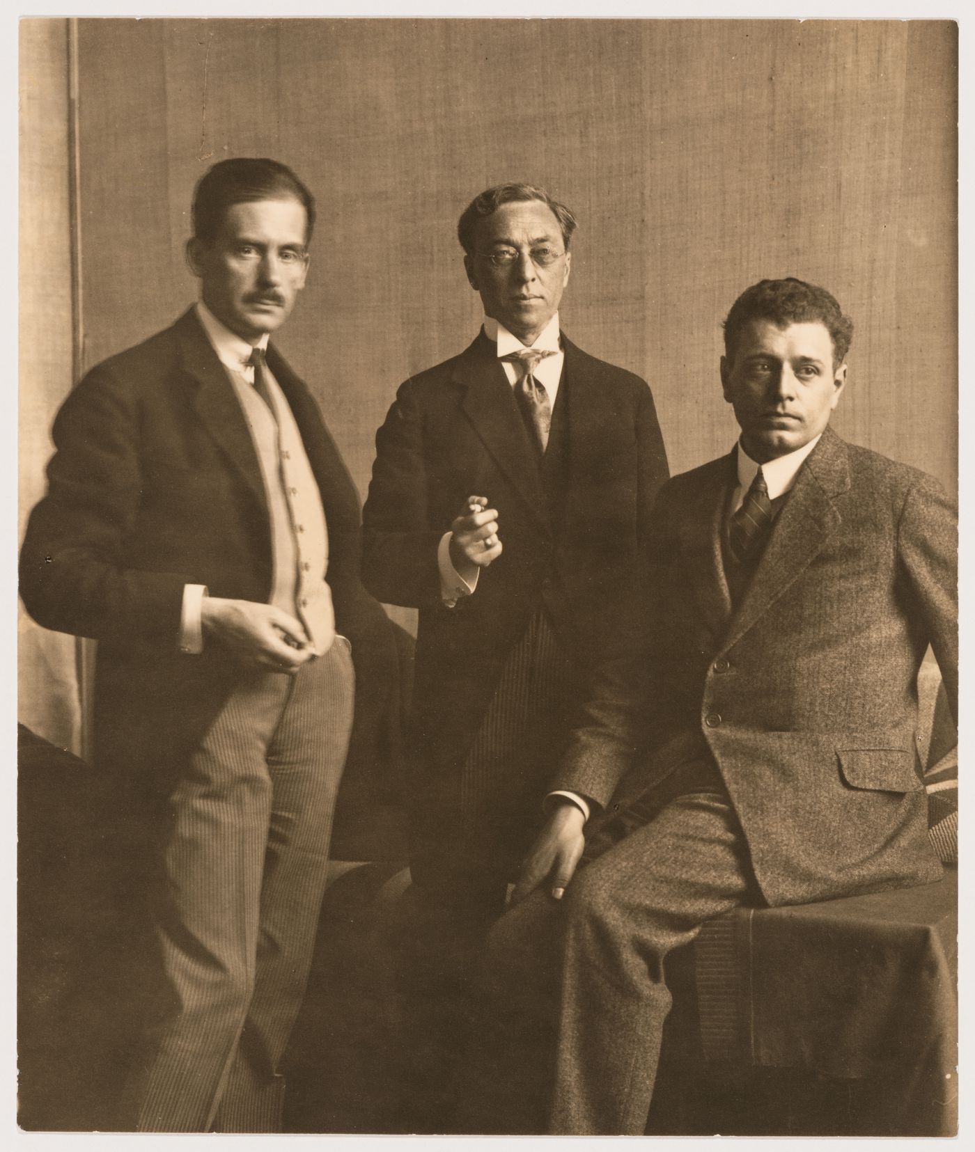 Portrait of J.J.P. Oud, Wassily Kandinsky and Walter Gropius at the Bauhaus Exhibition of 1923 in Weimar, Germany