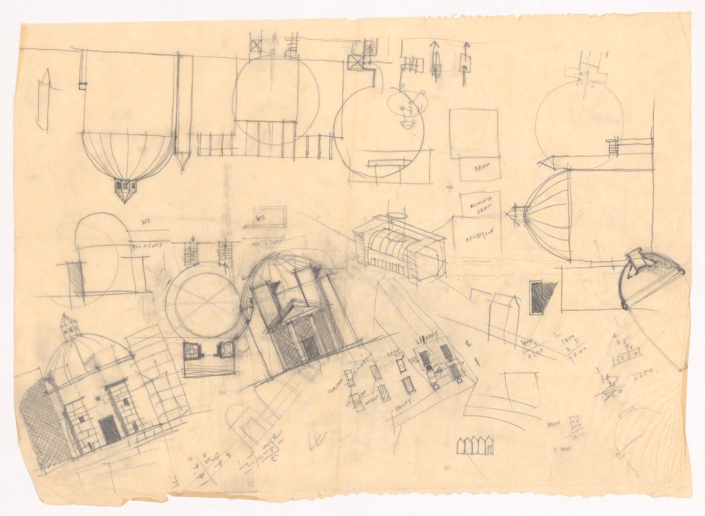Conceptual drawings for University of Miami, New School of Architecture
