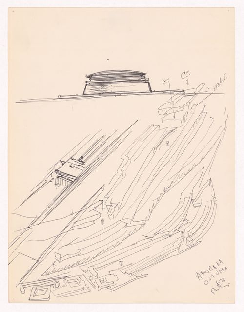 Sketch elevation and axonometric view for Manuel Pereira Júnior, Vila Nova de Gaia, Portugal