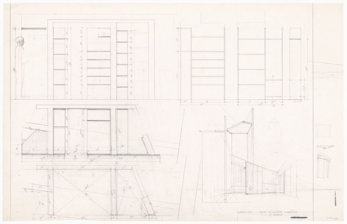 Sections and details for Via Vigevano condominio e studio, Milan, Italy