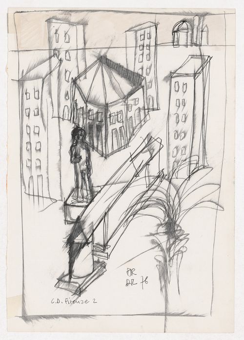 Sketch axonometric [?] for Centro Direzionale, Florence