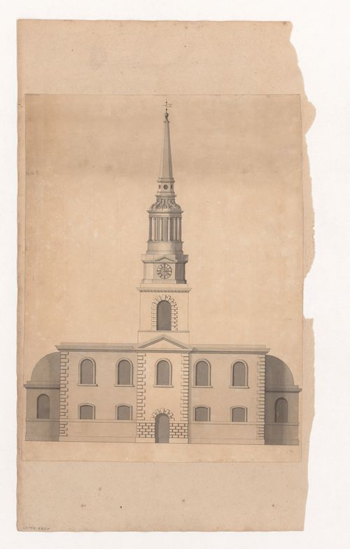 Elevation of the principal façade of a church