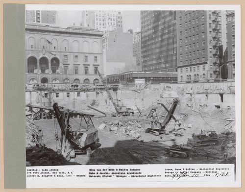 Seagram building under construction, 375 Park avenue, New York, N.Y., north-west view