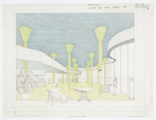 British Olivetti Headquarters, Milton Keynes, England: interior perspective