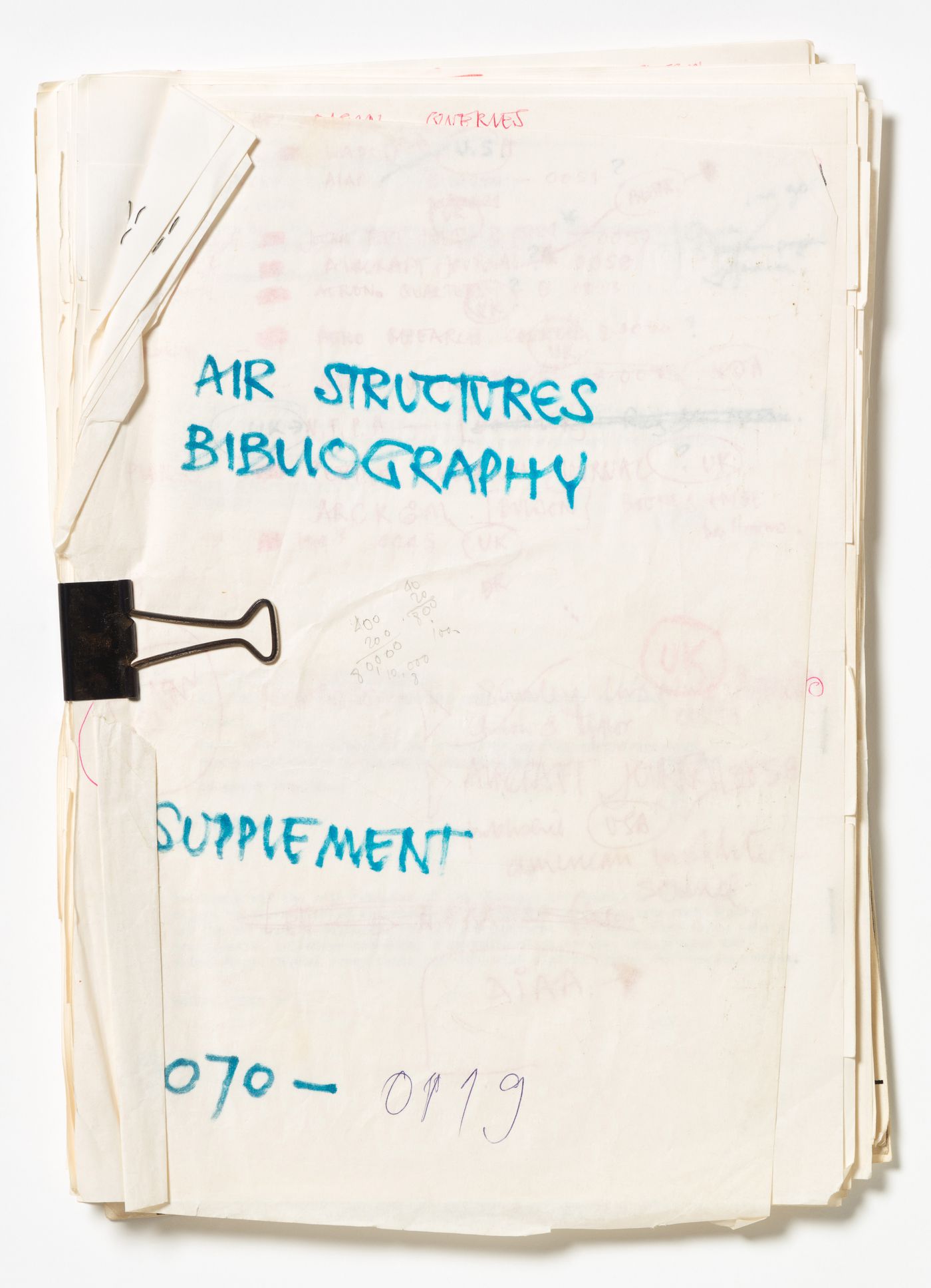Draft for the first supplement to the Air Structures Bibliography