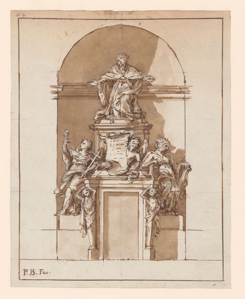 Design development elevation for a papal tomb in St. Peter's, Rome, Italy