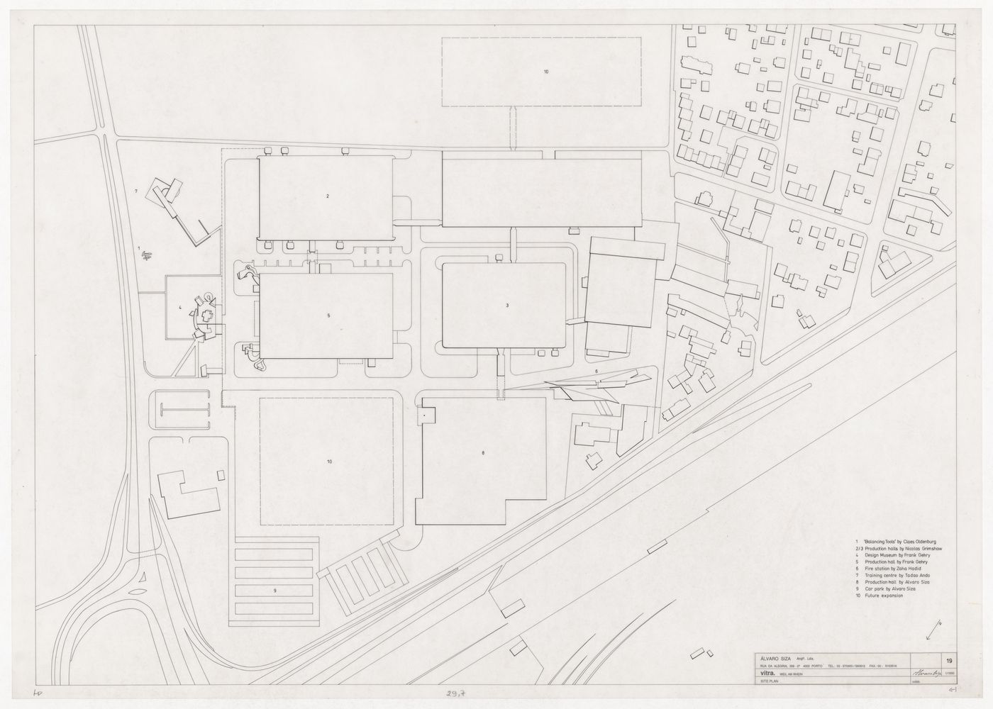 Site plan for Vitra International, Weil am Rhein, Germany