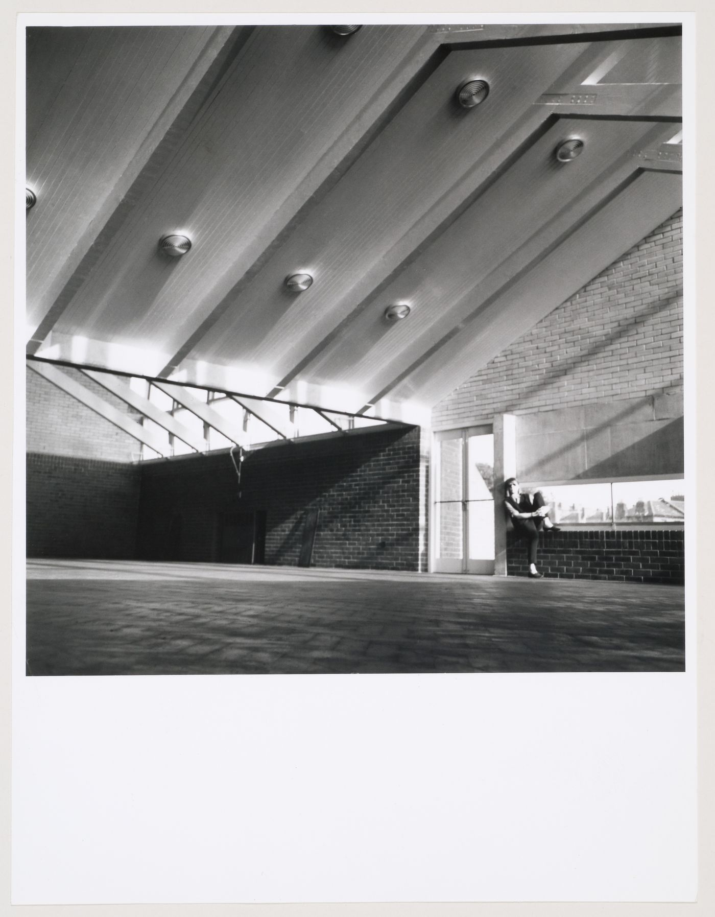 Interior view of Assembly Hall, Brunswick Park Primary School, London, England