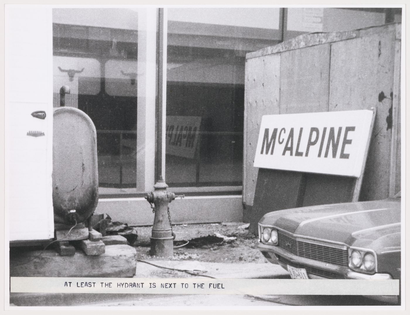 McAppy: view of construction site with fuel tank and fire hydrant