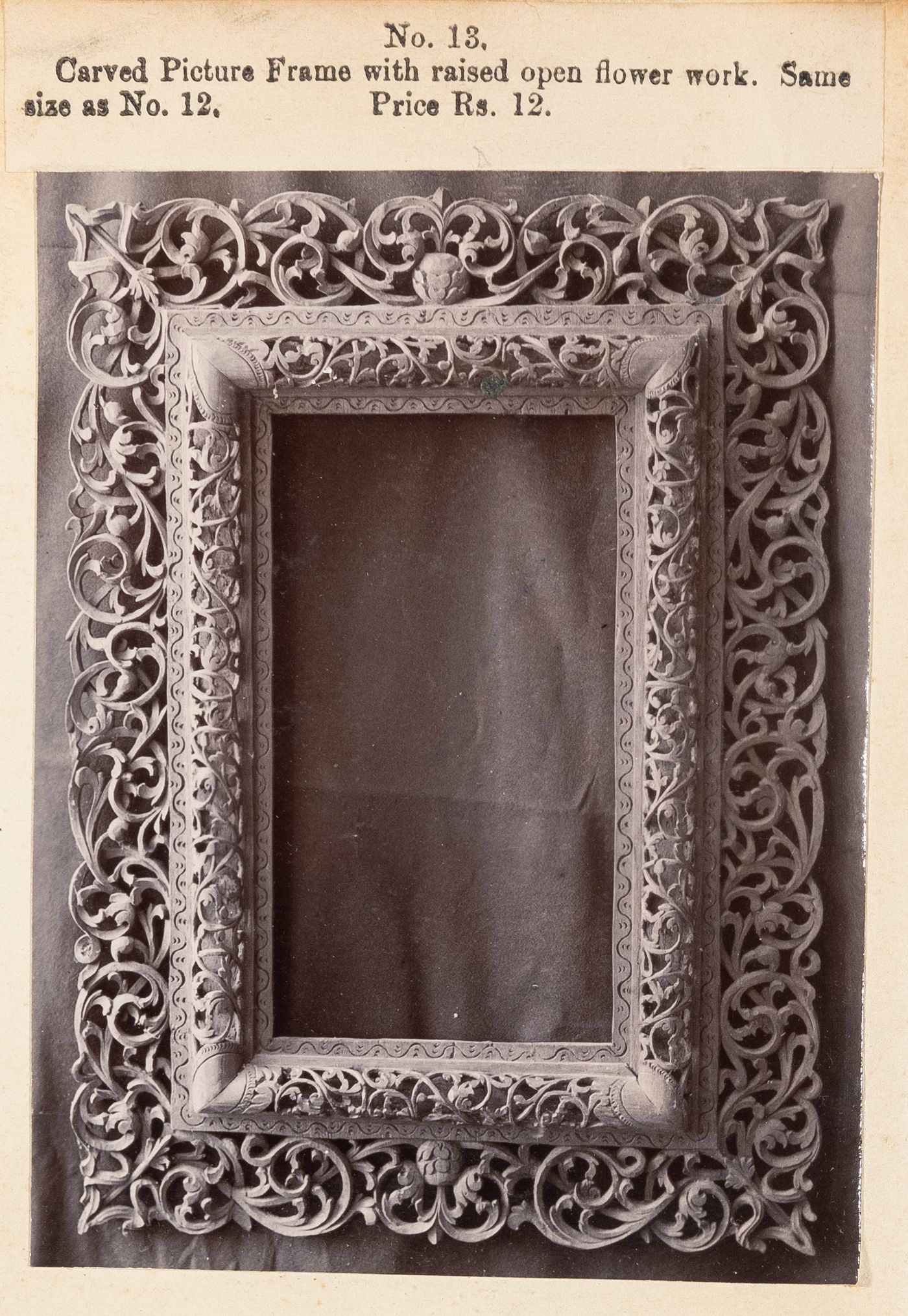 View of a frame, F. Beato Limited, C Road, Mandalay, Burma (now Myanmar)