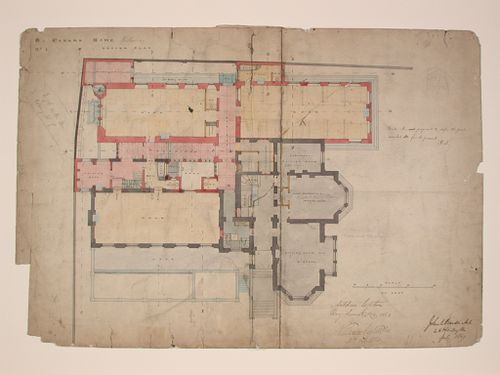 St. Peter's Home Kilburn: Cross-section and longitudinal section