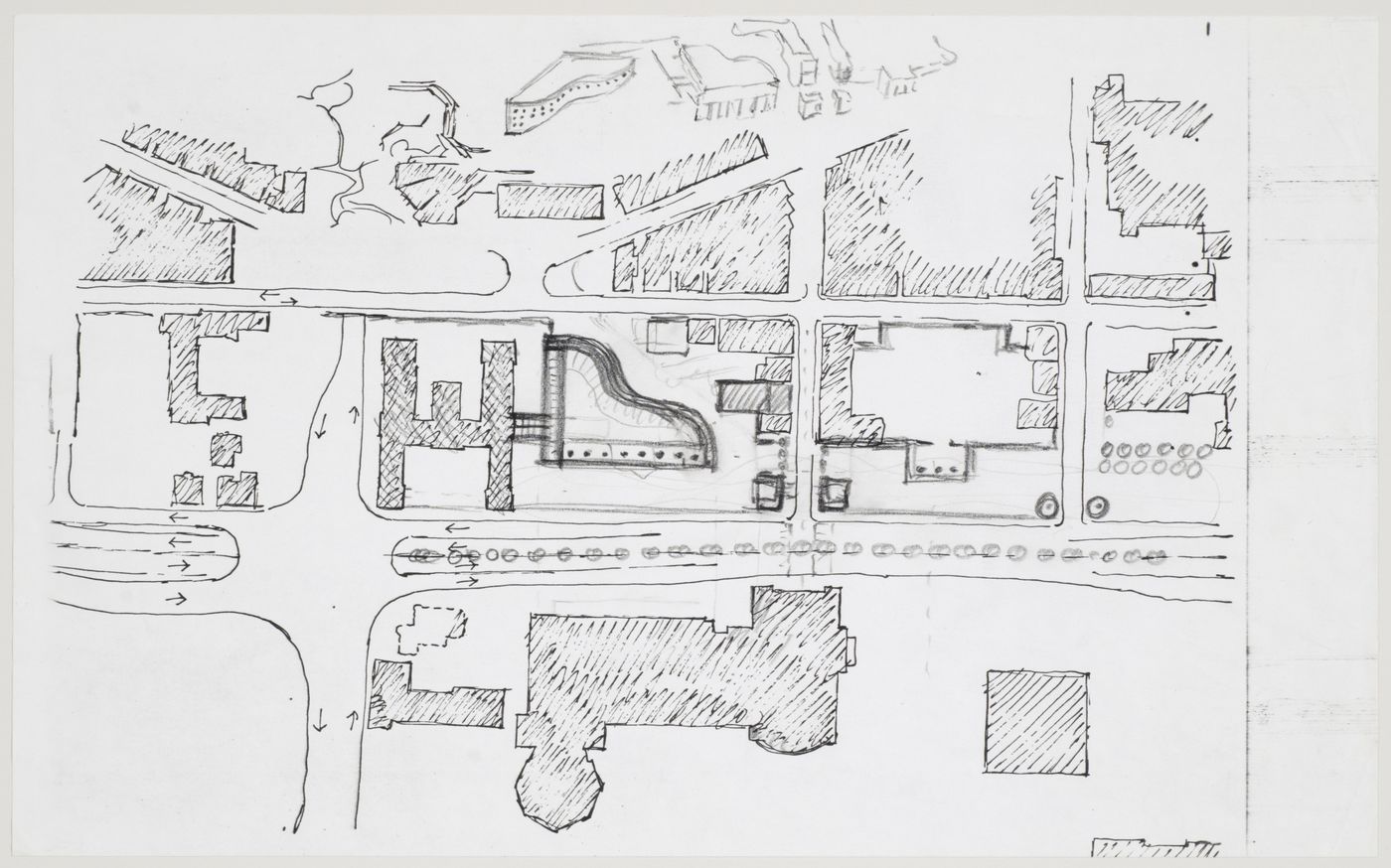 Staatsgalerie, Stuttgart, Germany: conceptual sketch