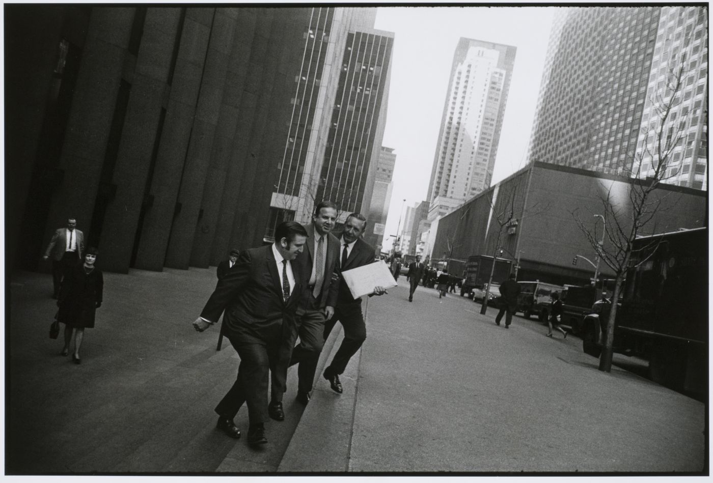 Businessmen on steps, New York