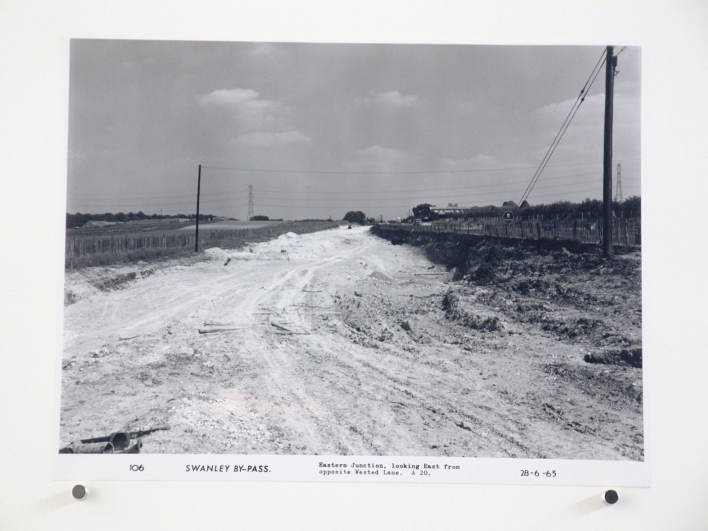 View of eastern junction, looking east from opposite Wested Lane, during construction of the Swanley Bypass, England