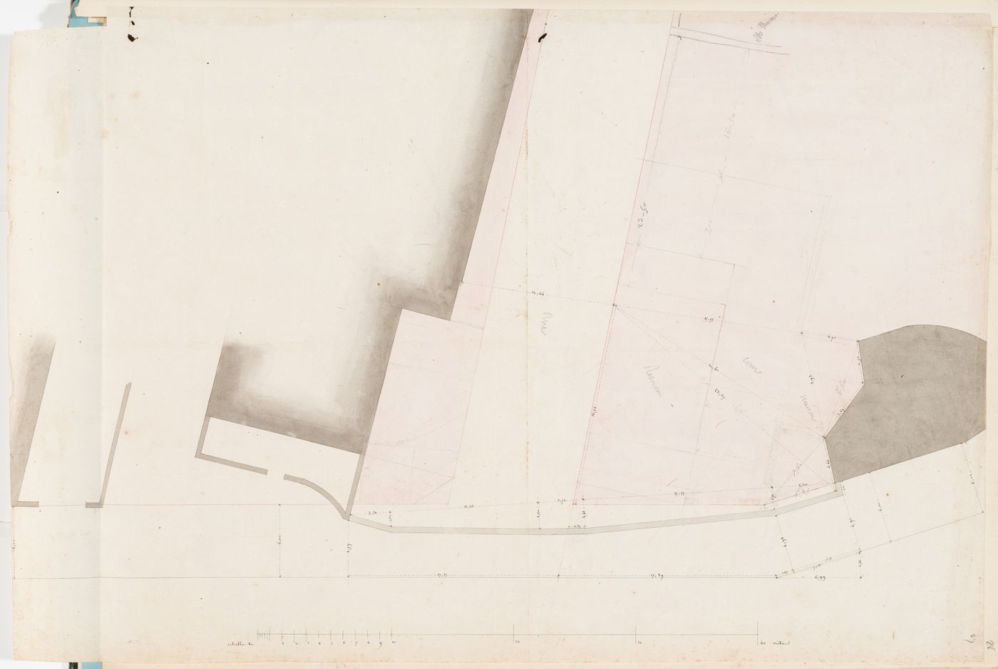 Block plan including a reservoir, probably for Parc de Clichy