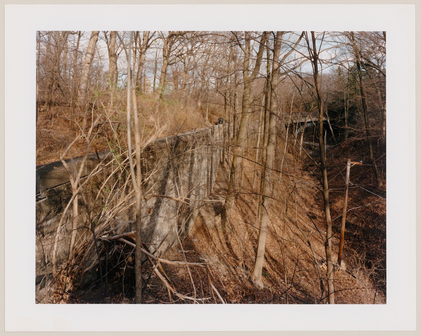 Viewing Olmsted: View along the approach road with the iron bridge, "Walden", the Cyrus H. McCormick Jr. Estate, Woodleigh Road, Lake Forest, Illinois