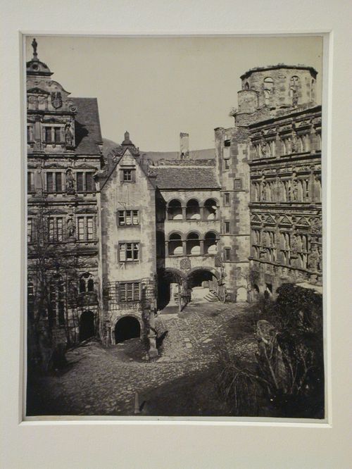View of the castle, with Belfry [?] at right, from courtyard, Heidelberg, Germany