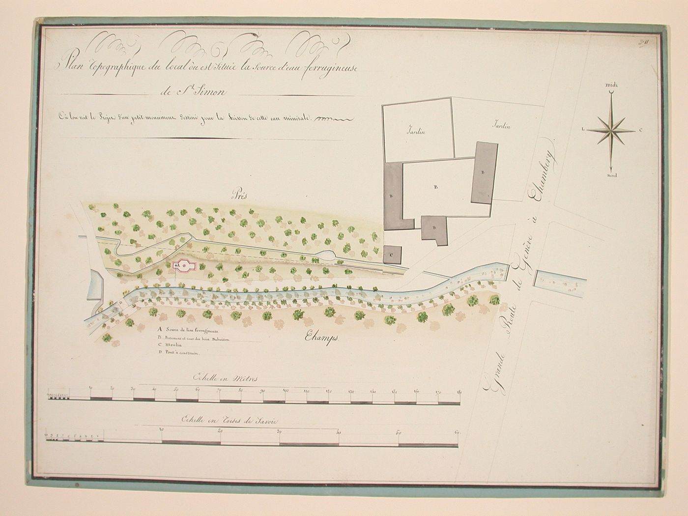 Drawing for the enlargement of the Baths at Aix-en-Savoie